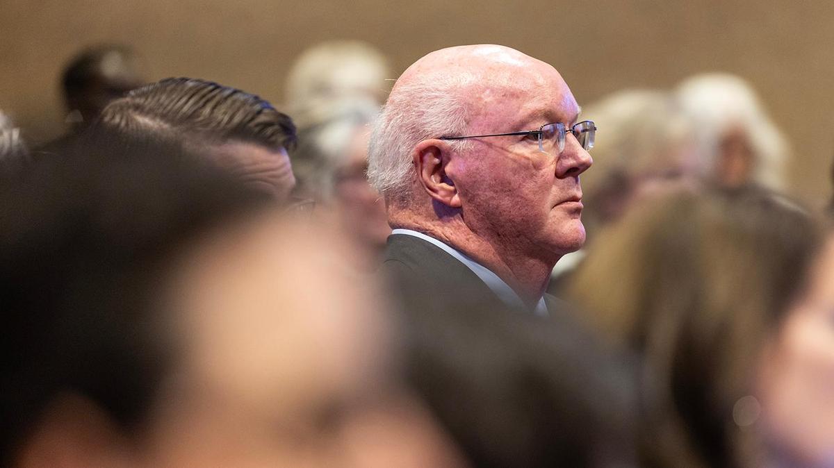 Lawyer Joe Nixon remains present after addressing the questions regarding the proposed redistricting of the county during a Commissioners Court Meeting at the Tarrant County Administration Building in Fort Worth on Tuesday, May 6, 2025.