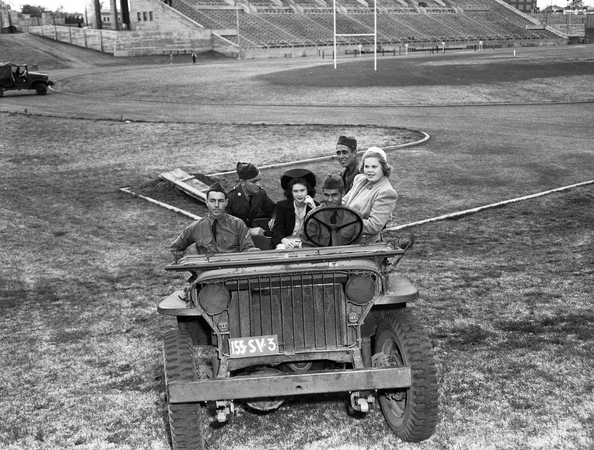 Civilians enjoyed jeep rides at Farrington Field during Army Day celebrations in Fort Worth April 6, 1942.