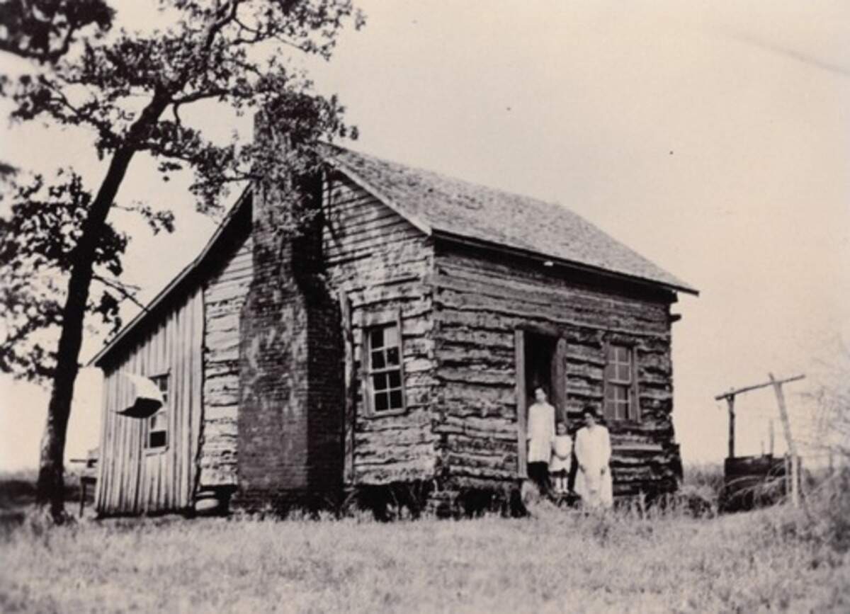 George Emanuel Bushong built this cabin in 1858 near the current site of the Gaylord Texan.