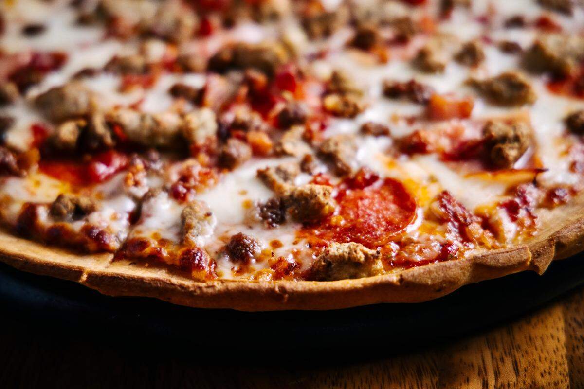 Perrotti’s Thin Crust Meat Heaven pizza as shown Aug. 28, 2023.