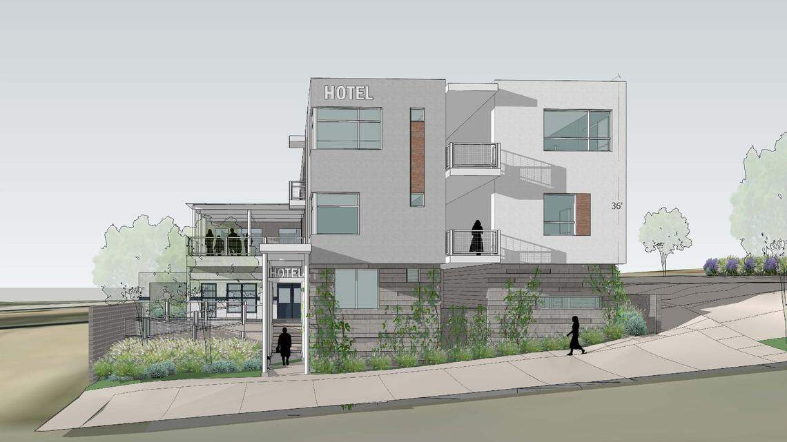 This boutique hotel is planned in Arlington Heights across the street from Dickies Arena.
