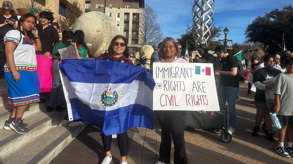 Hundreds gather outside Arlington City Hall to protest deportation ...