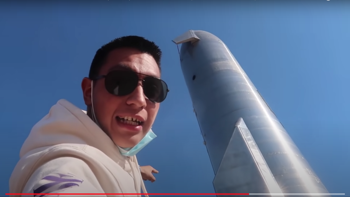 Cesar Galaviz is wanted by police after he filmed himself at a Texas SpaceX facility in March and posted the video to YouTube.