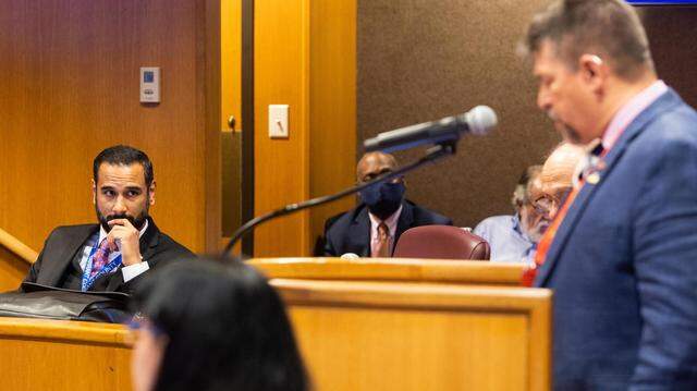 Tarrant County’s elections administrator Heider Garcia, left, will leave his position June 23.