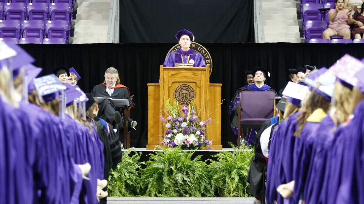 Commencement ceremony at the Ed and Rae Schollmaier Arena Saturday May 13, 2017.