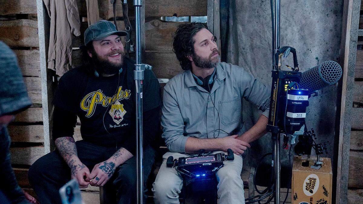 (L-R) Co -director William Pisciotta and co-director Gene Gallerano in horror film “The Yeti.”