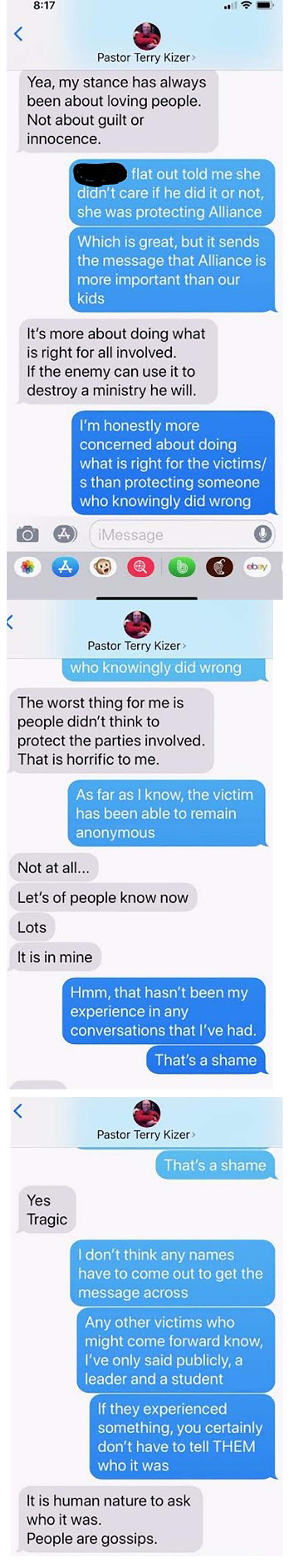 Carrie Hubbard encouraged Pastor Terry Kizer to tell the congregation about John Cordero’s criminal case.