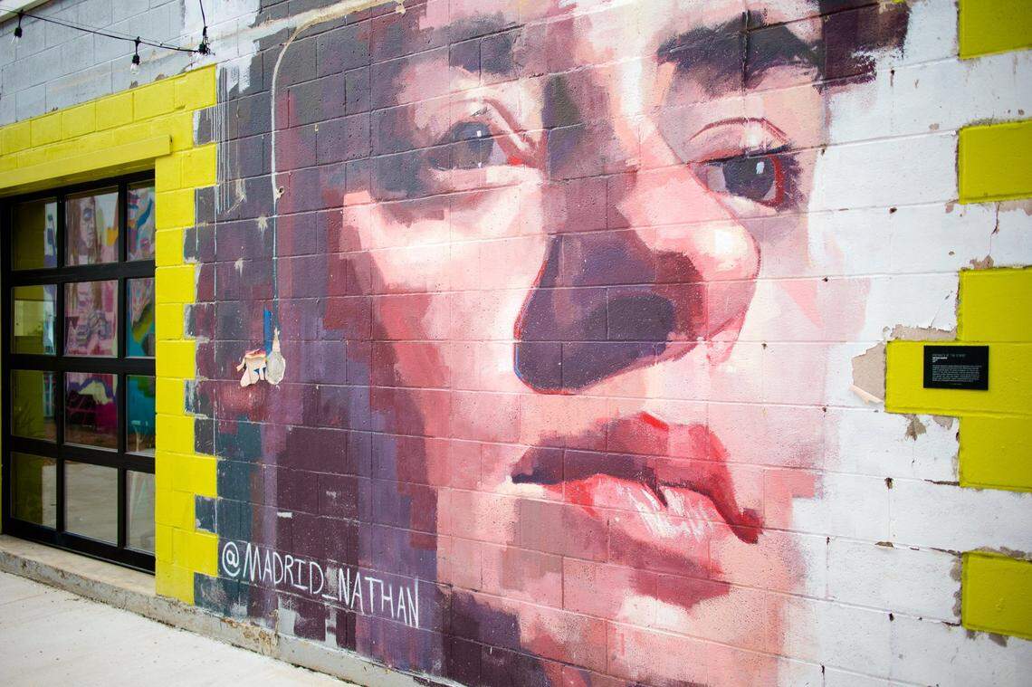 A mural by Nathan Madrid in The Foundry District of Fort Worth, photographed in October 2018.