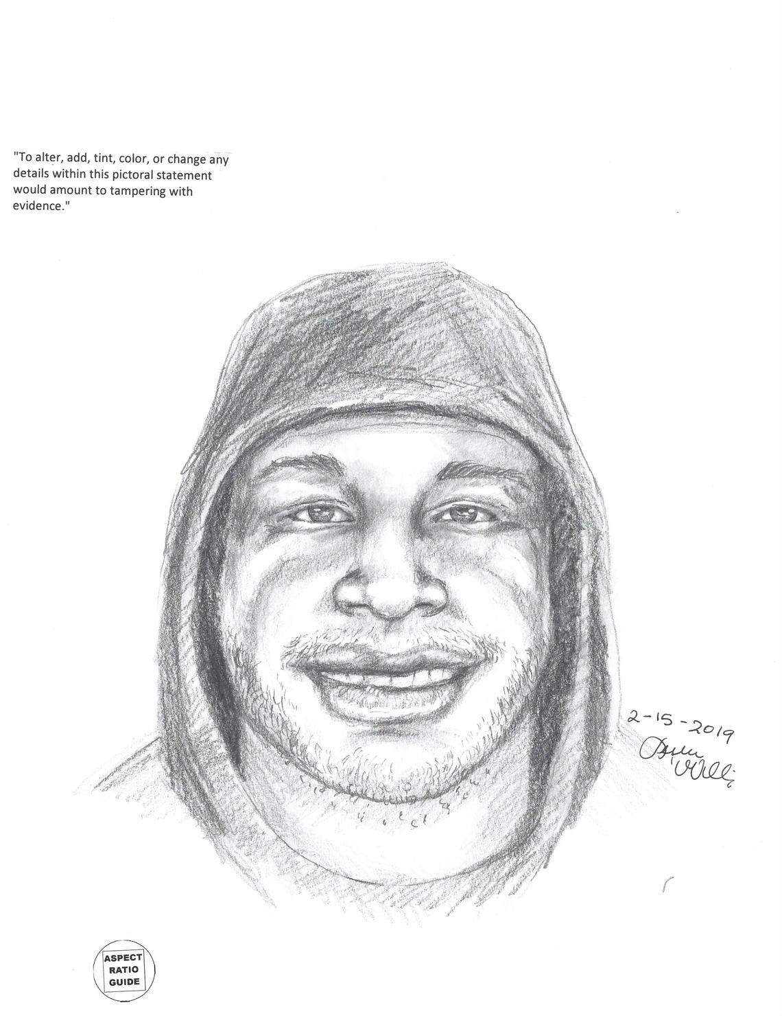 Lewisville Police released this composite sketch of a suspect wanted in a shooting death and armed robbery at a Valero gas station.