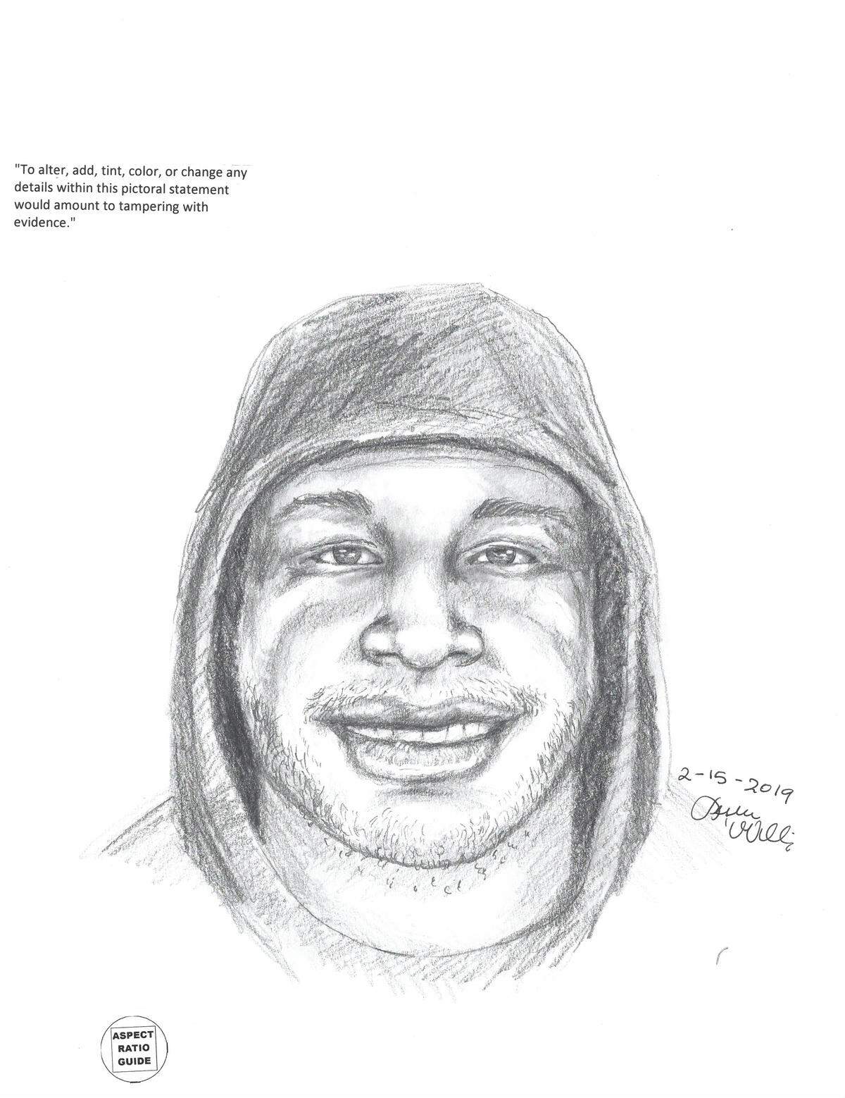 Lewisville Police released this composite sketch of a suspect wanted in a shooting death and armed robbery at a Valero gas station.