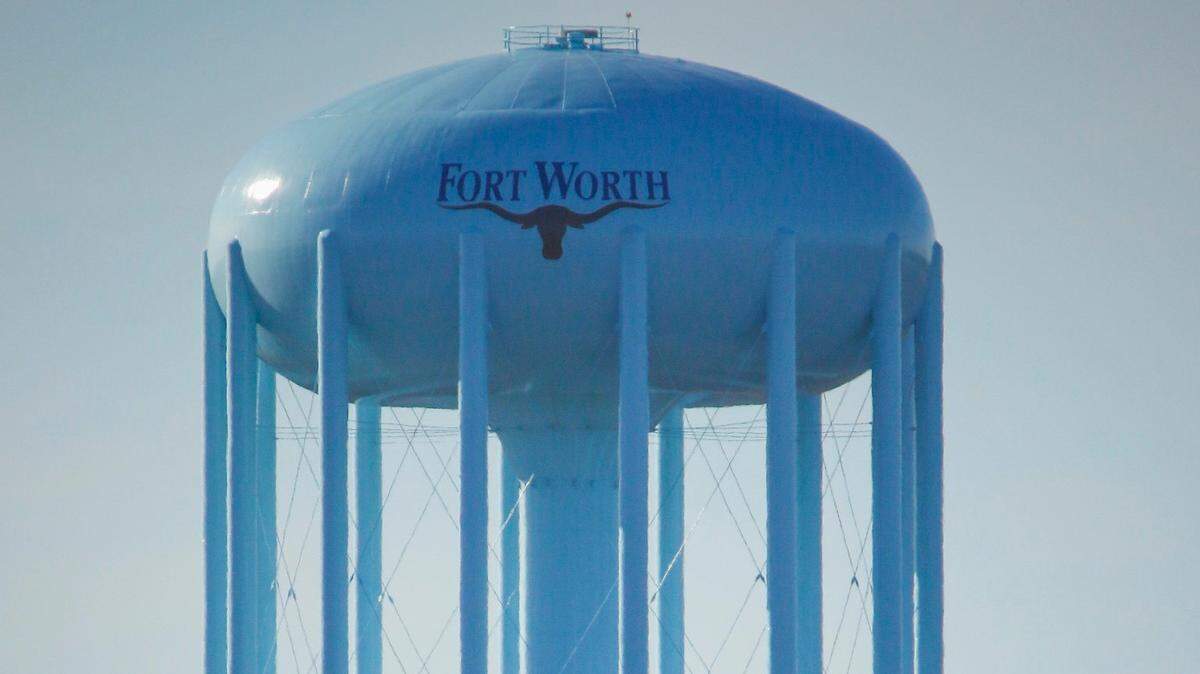 This is the water tower on Interstate 30 east of downtown Fort Worth.