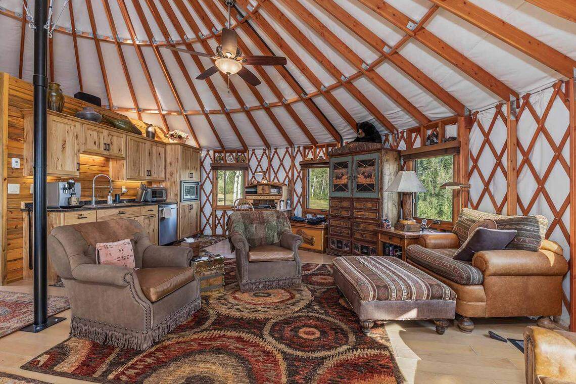 Interior of a yurt