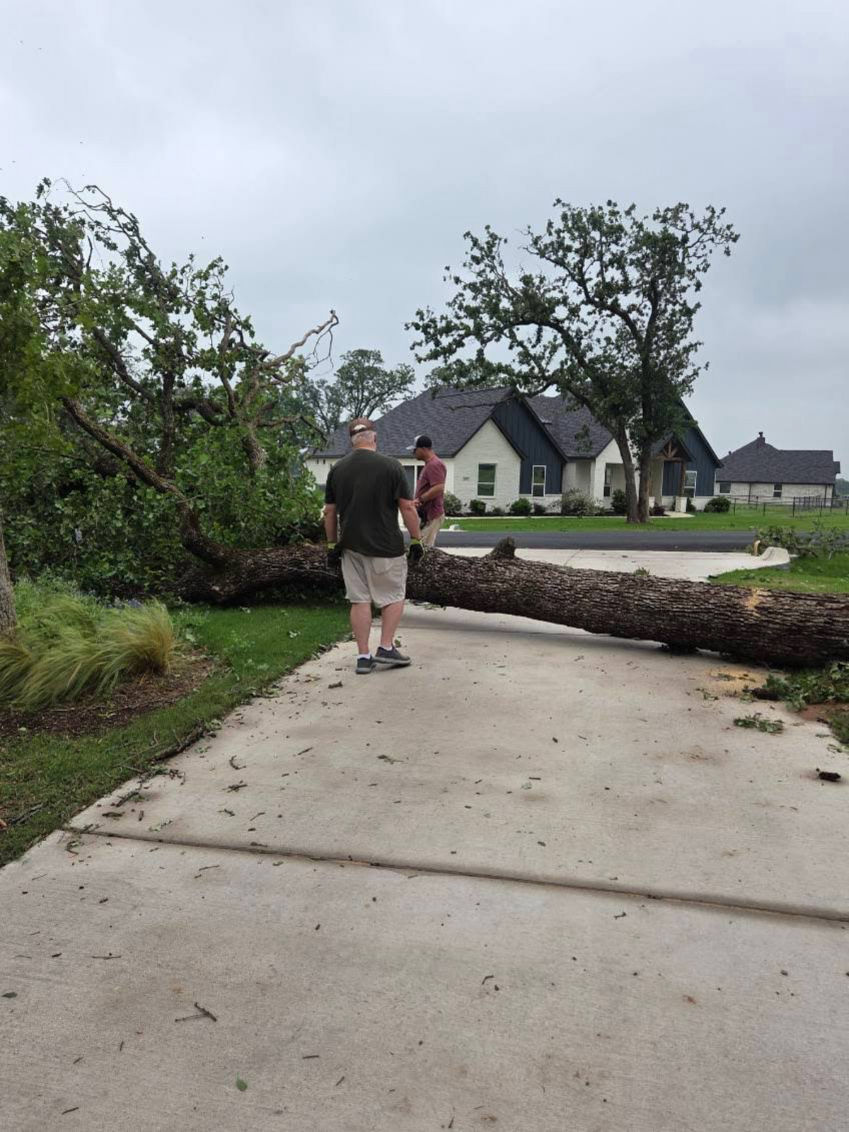 Storm damage west of Springtown, Texas, on Sunday, April 26, 2026.