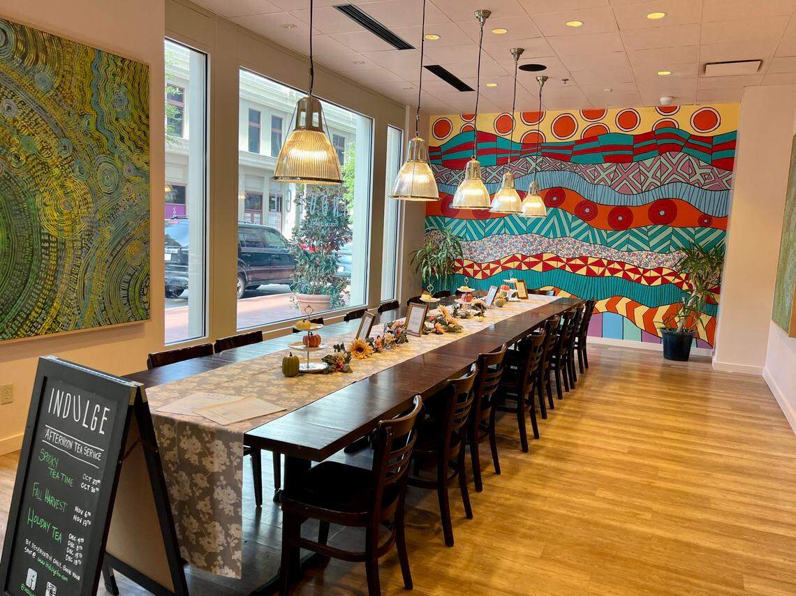 The Indulge cooking studio serves afternoon tea inside 3rd Street Market.