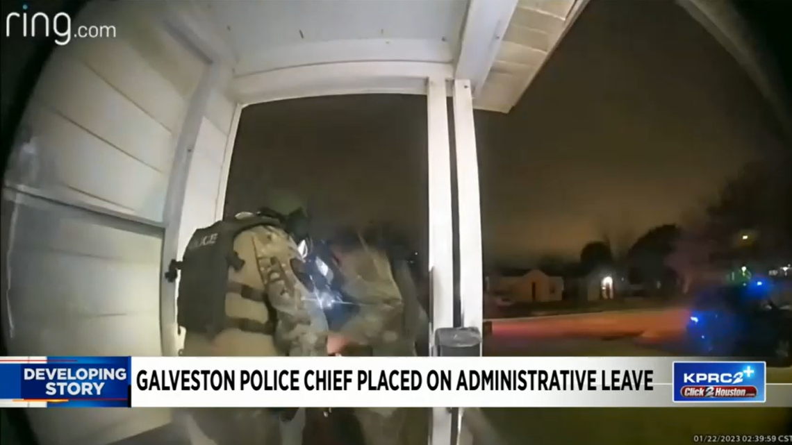 Police in Galveston, Texas, raided a home in search of a murder suspect who wasn’t there, and was later determined not to be a suspect.