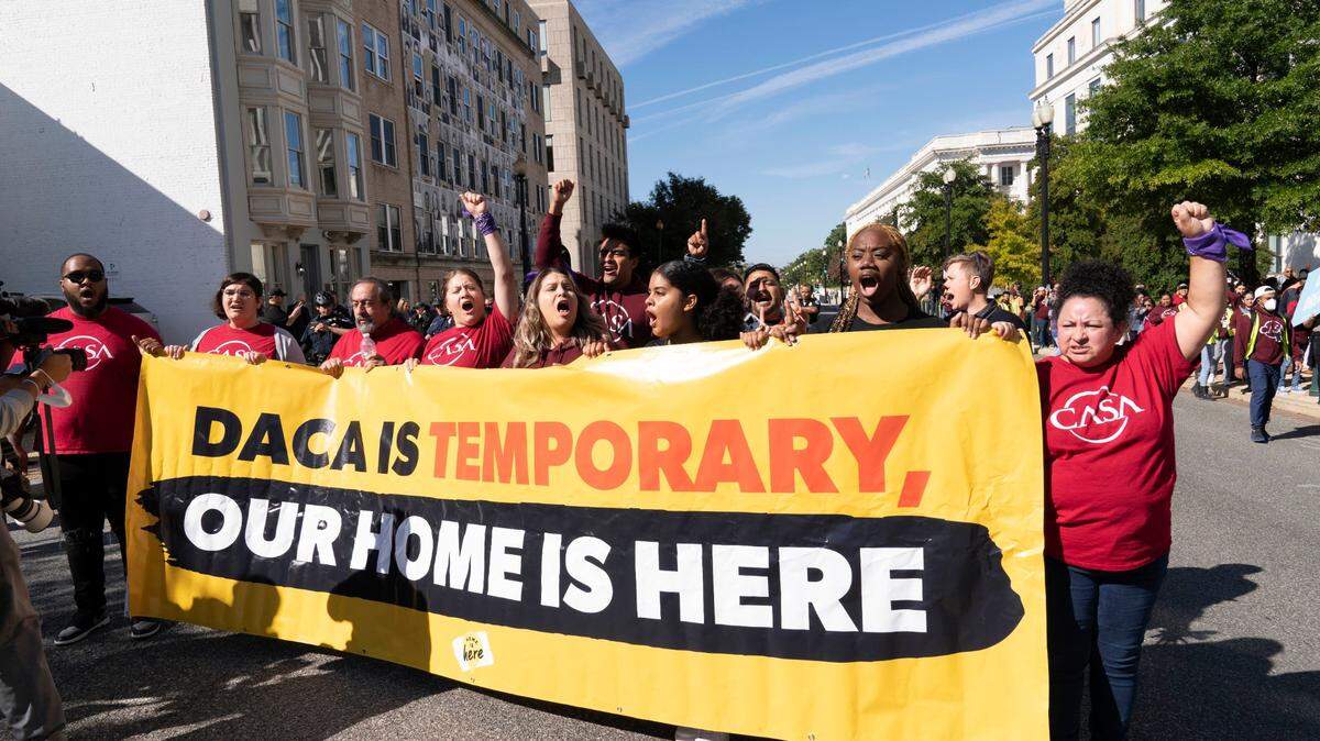 More than 30,000 DACA recipients live in Dallas-Fort Worth. People are shown in this file photo rallying in support of DACA on Capitol Hill in Washington in October.