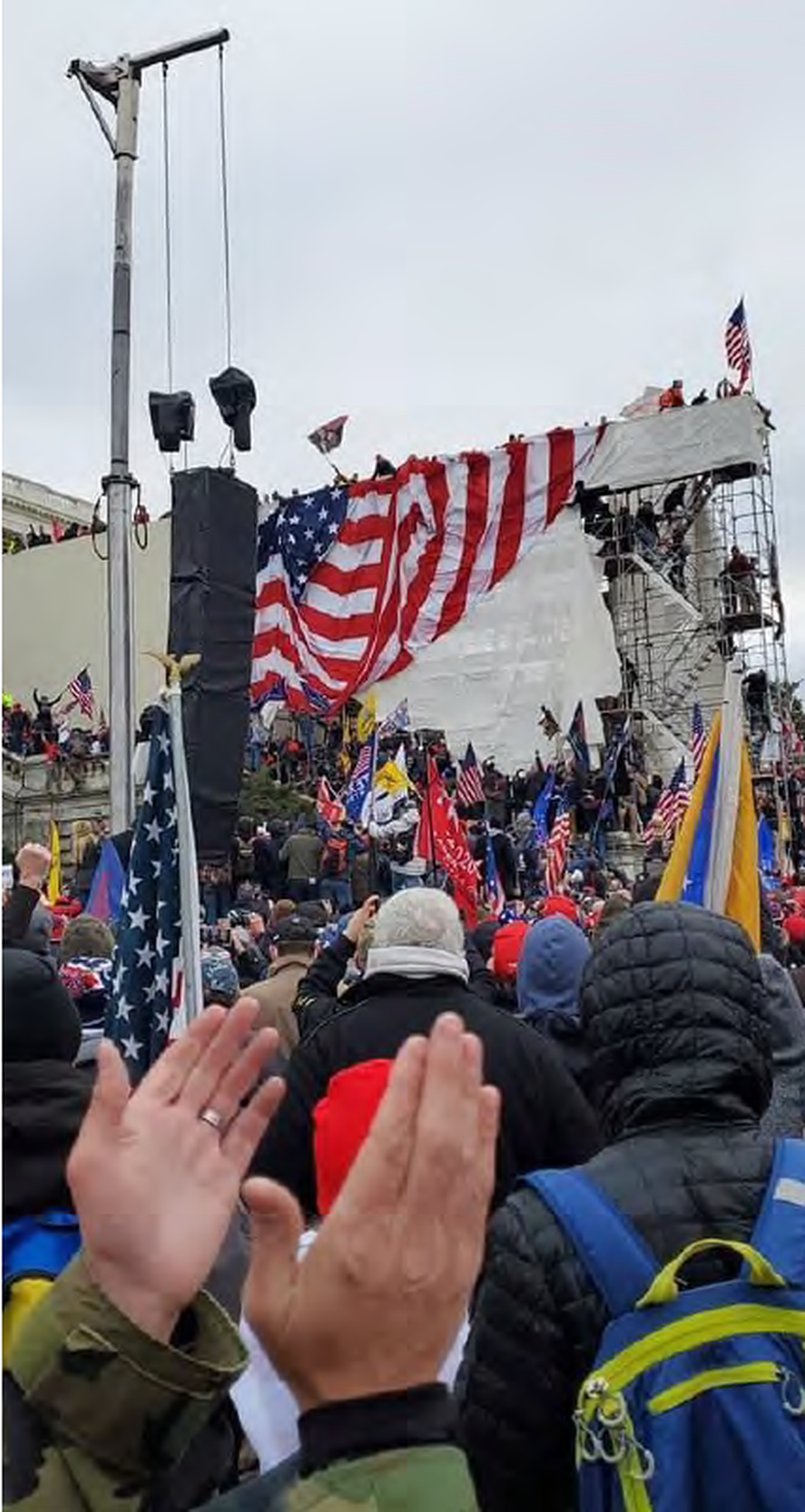 Photo of the Jan. 6, 2021, insurrection posted to Facebook by Roxanne Mathai