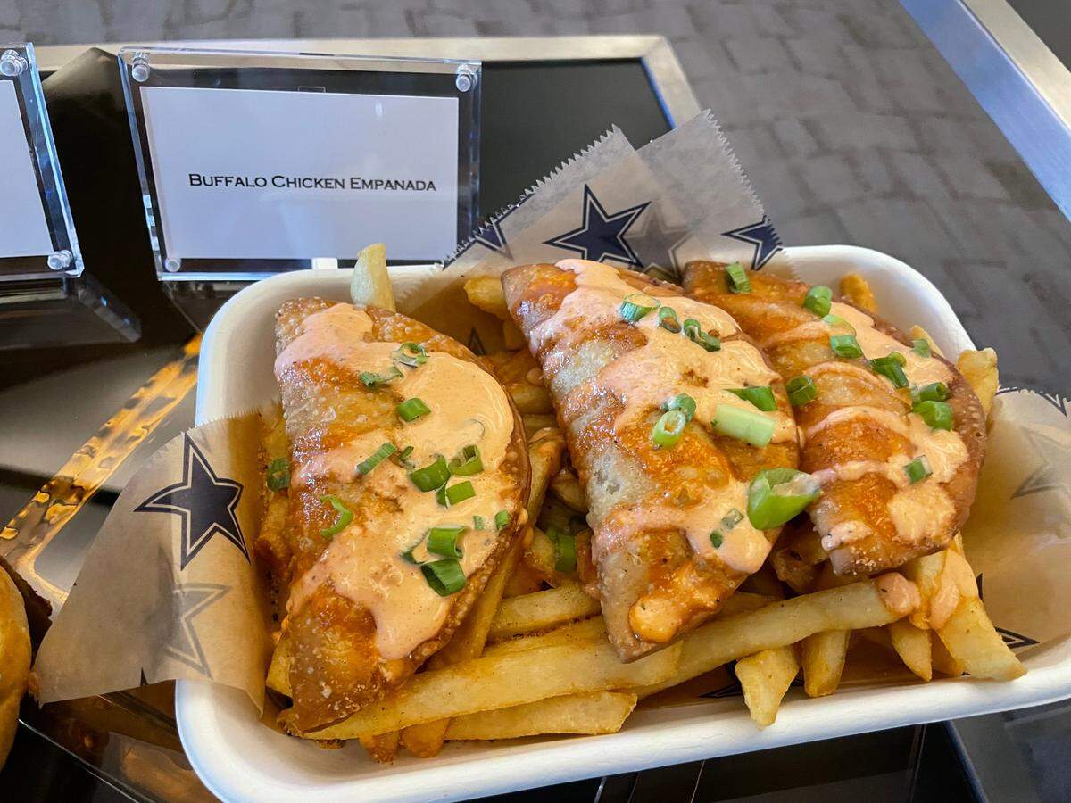 Buffalo chicken empanadas available at Dallas Cowboys home games this season.