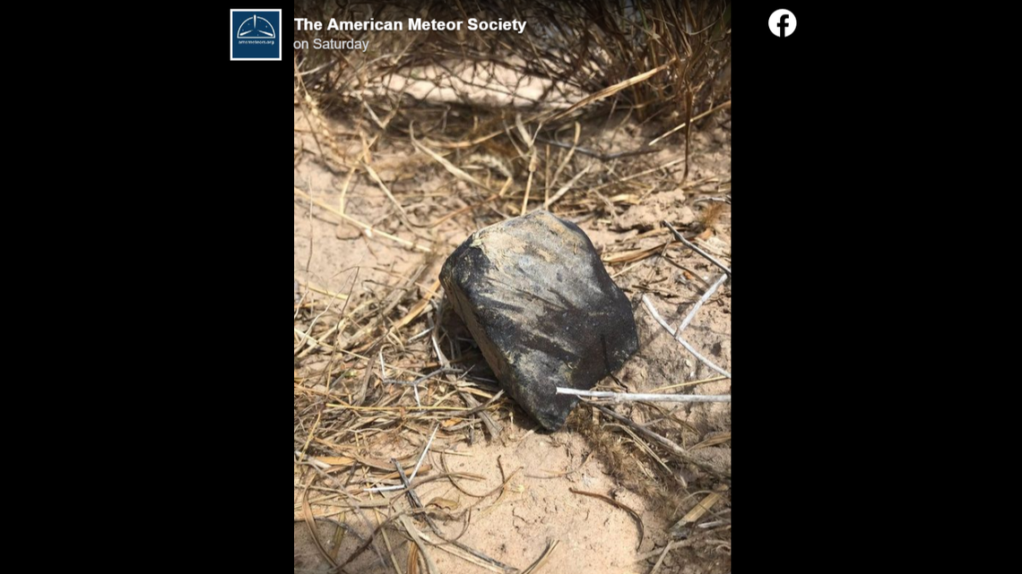 A meteorite that broke off from a 1,000-pound fireball has been found in Texas, photos show.