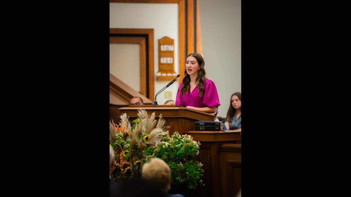 Claire Hunter said she was grateful to have a temple for the Church of Jesus Christ of Latter-Day Saints close to her home in Burleson, Texas, at a groundbreaking ceremony Saturday, Oct. 28, 2023.