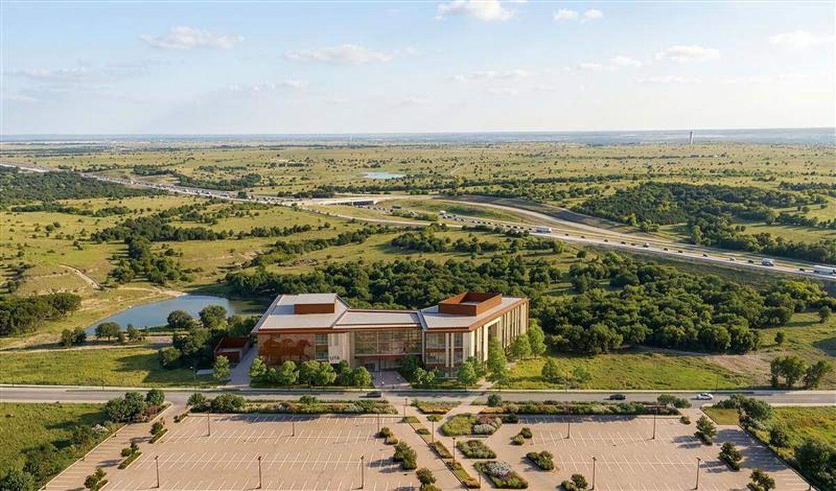 A rendering of the approved building at UTA West in west Fort Worth.