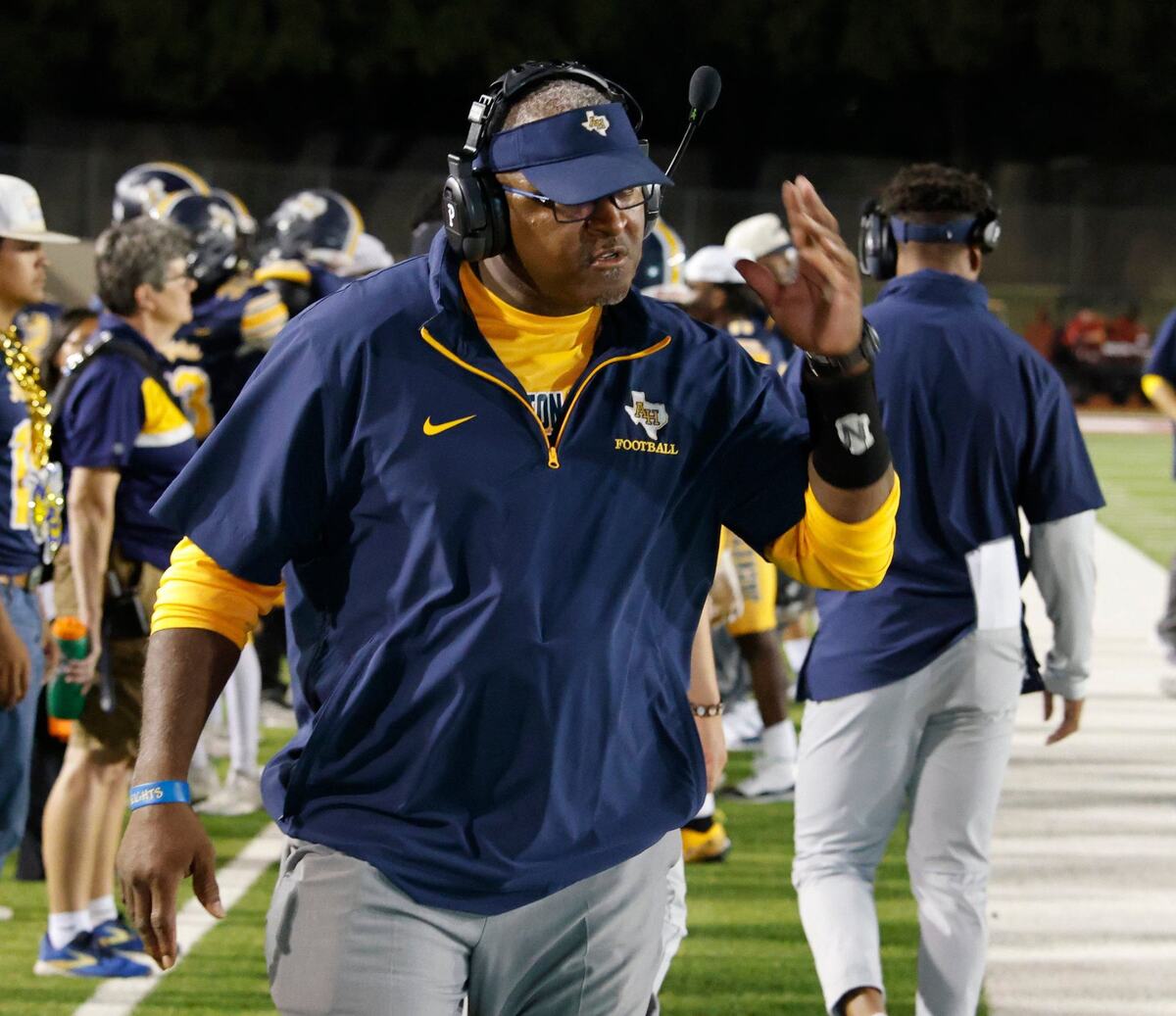 Arlington Heights head coach Curtis James reacts to a play during a District 4-5A D1 football game at Farrington Field in Fort Worth, Texas, Thursday, Oct. 10, 2024. (Special to the Star-Telegram / Bob Booth)