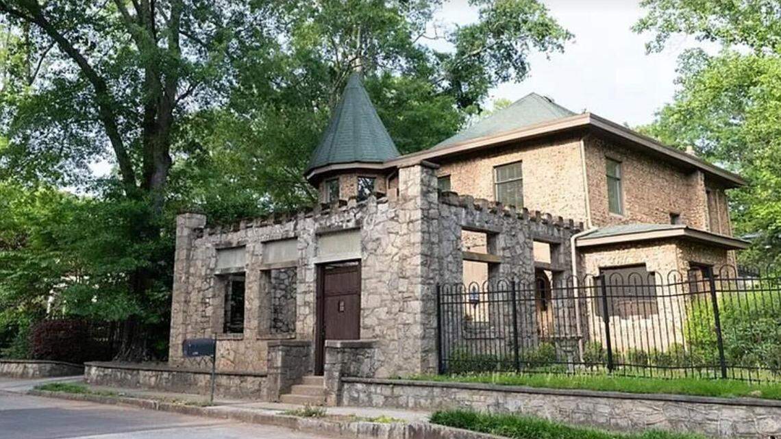 Th exterior of the home is just as regal as the interior.