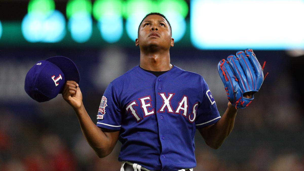 Jose Leclerc threw a ball toward the heavens Friday night after recording his first save since April 17.