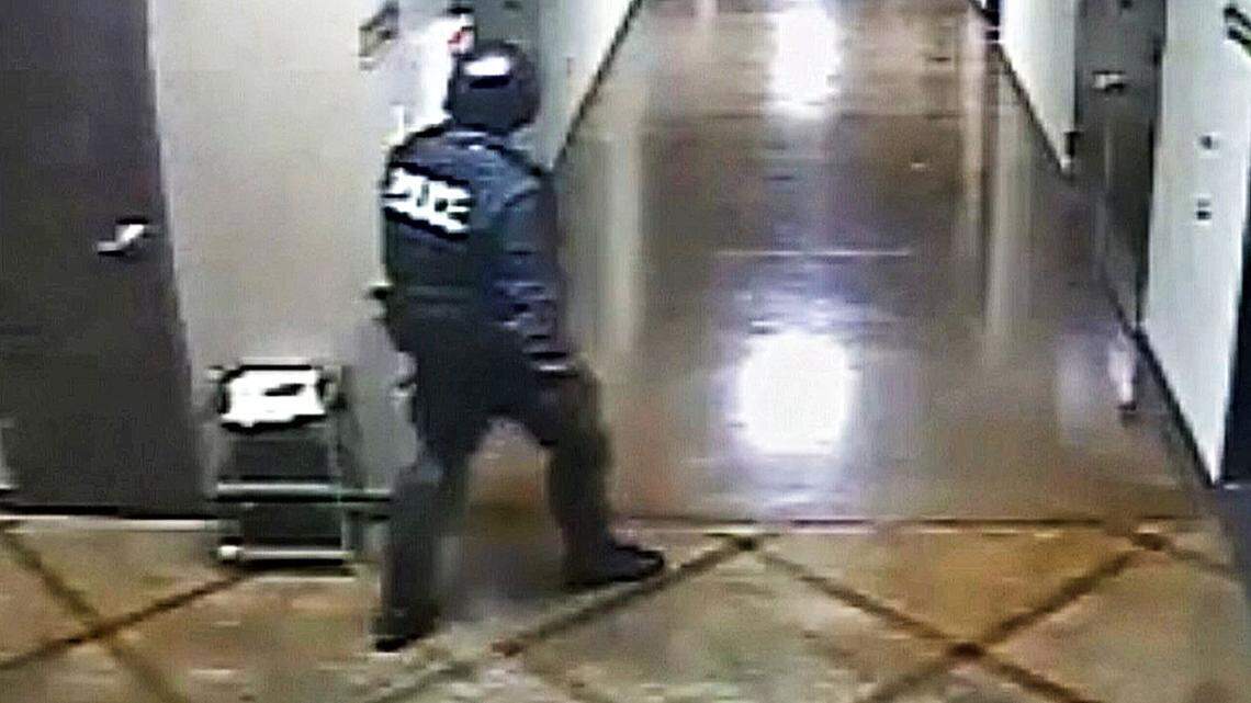 Midlothian police released this image of the suspect in Missy Bevers’ killing, seen in the hallway of Creekside Church of Christ on April 18, 2016.