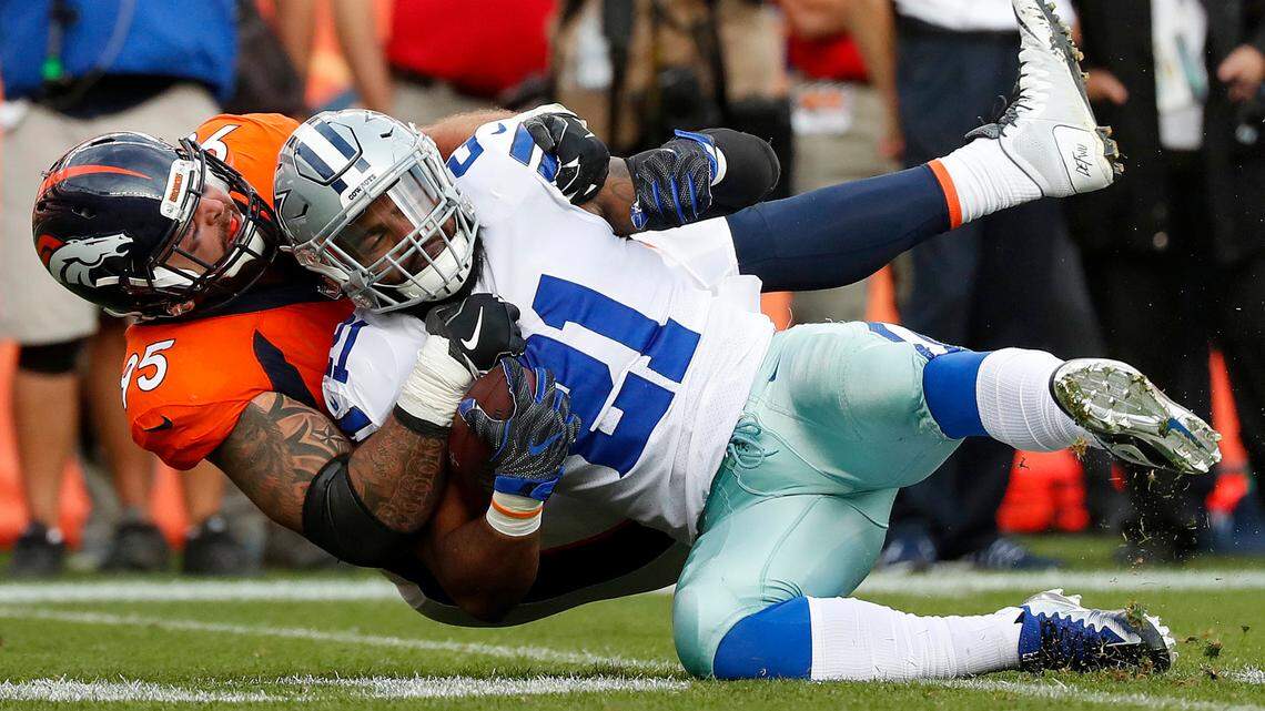 Dallas Cowboys running back Ezekiel Elliott’s worst game in the NFL came in a 42-17 loss to the Broncos in Denver in September of 2017. Elliott had a career-low eight yards on nine carries.