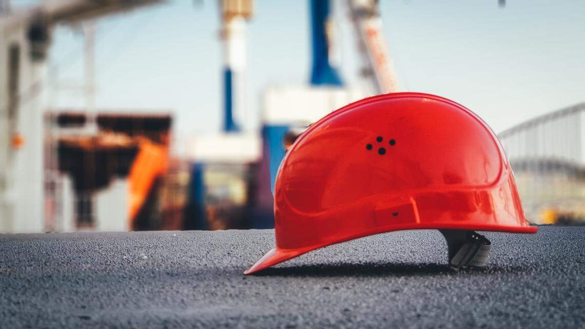 File photo of a construction hat. Two workers were killed in Texas when they were crushed by rocks and soil in a trench collapse, authorities said.