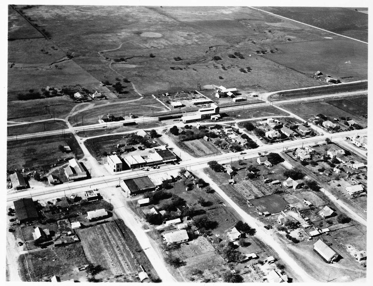 June 25, 1938: Aerial view of Keller, Texas