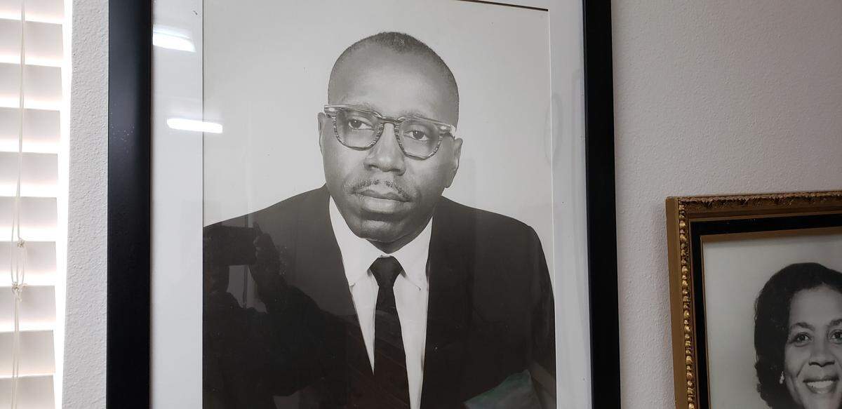 A photograph of the younger Rev. Lloyd Austin, the retired pastor of Saint John Missionary Baptist Church in Mosier Valley.