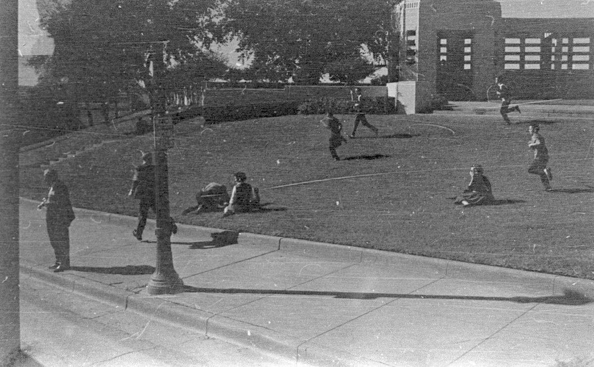 Nov. 22, 1963: The Grassy Knoll, Dealey Plaza, following President John F. Kennedy’s assassination.