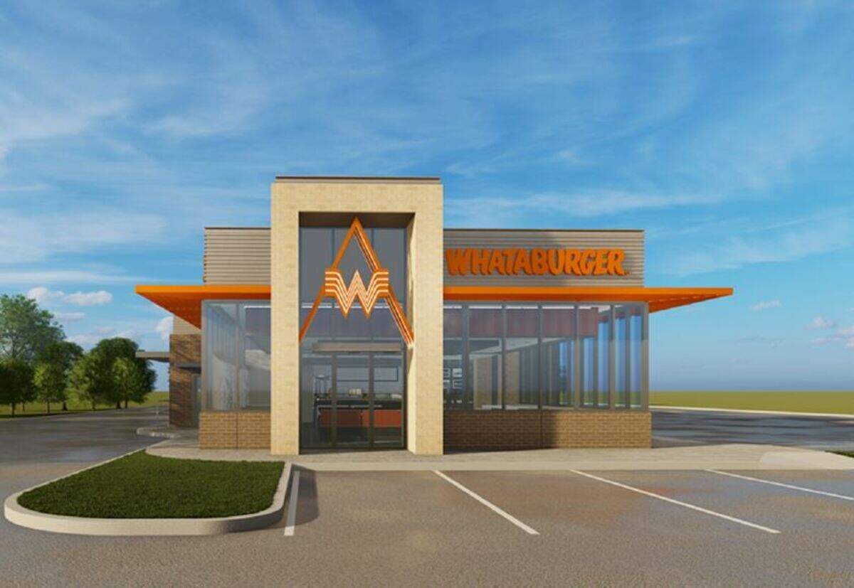 An example of the new design language for Whataburger restaurants, which the Texas-based fast-food chain started rolling out in 2020.