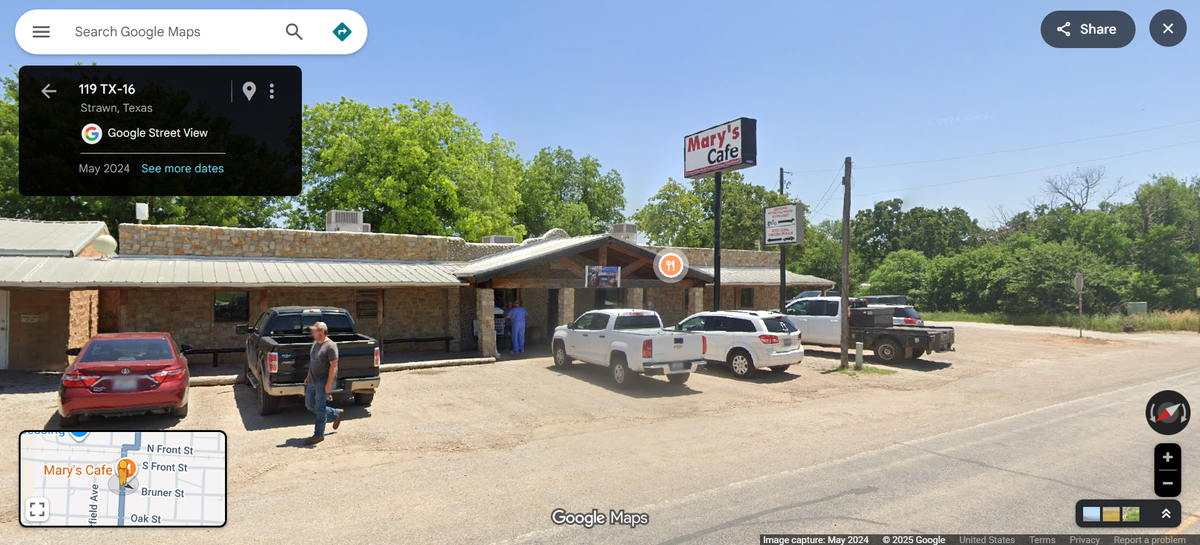 Mary’s Cafe in Strawn at 119 Grant Ave.