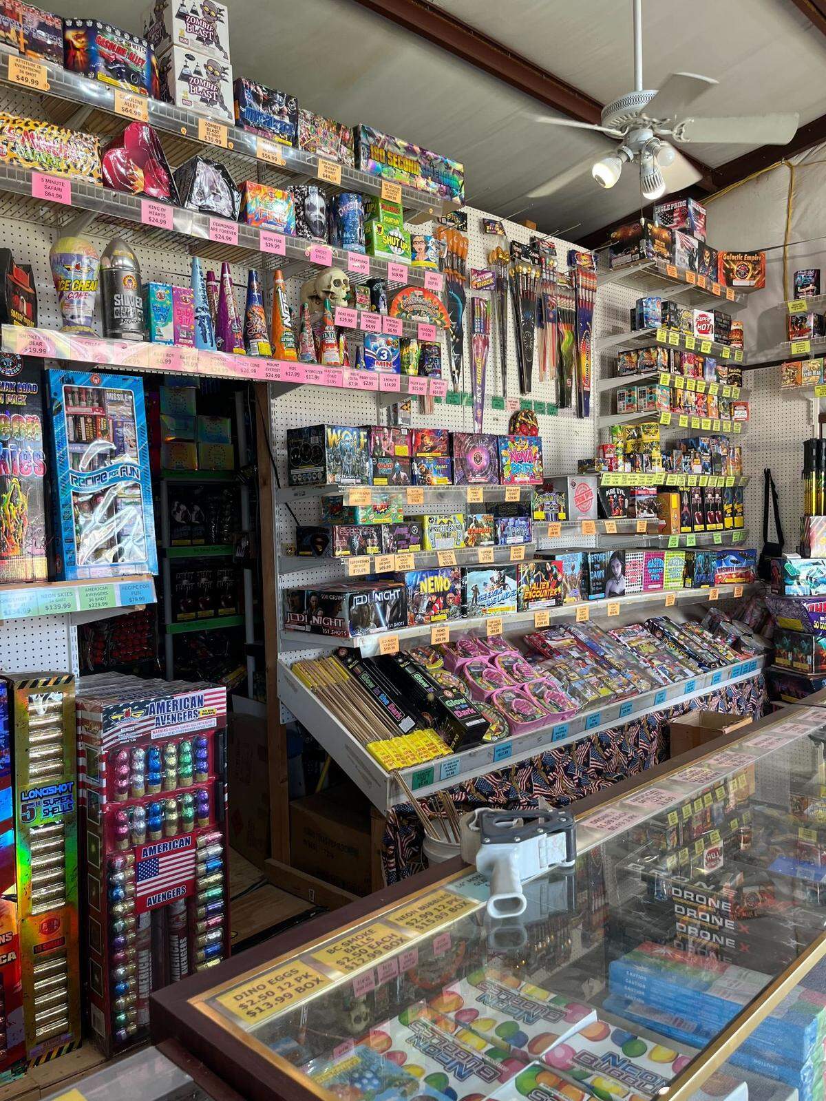 Dino Fireworks stand in Burleson on June 24, 2025.