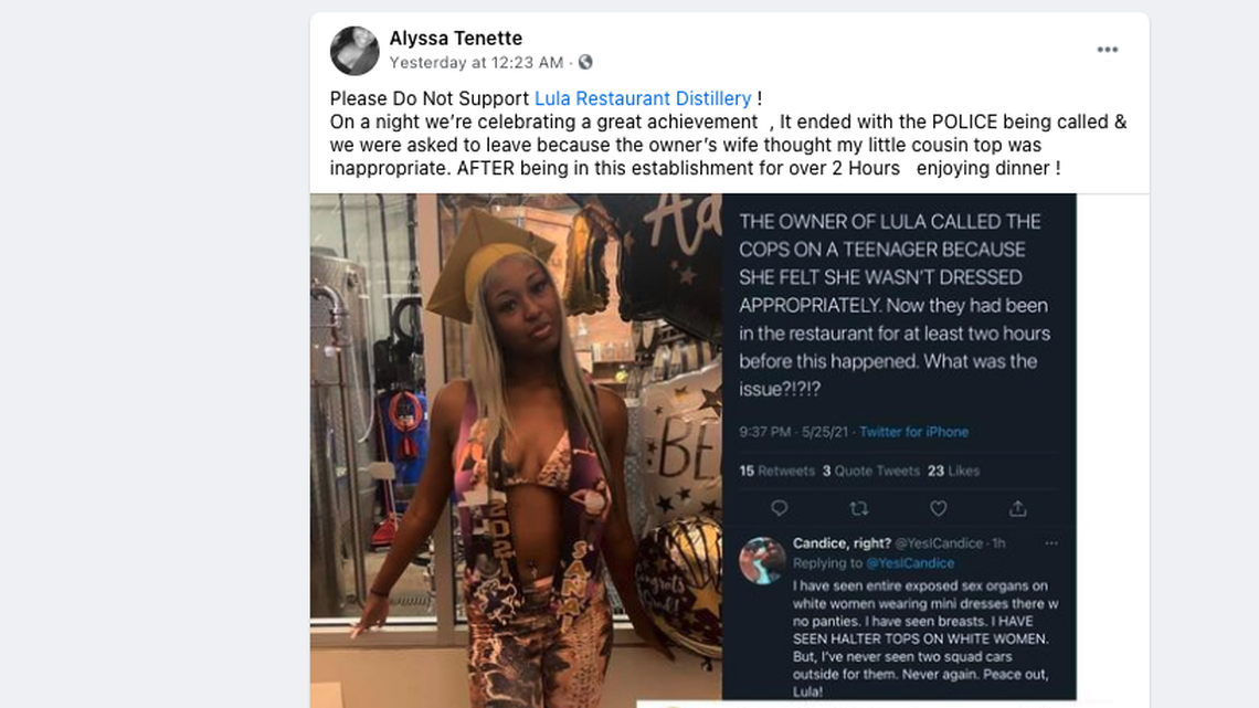 Sanai Butler and her family were kicked out of a New Orleans restaurant over her attire, they say. The restaurant disputes what the family said.