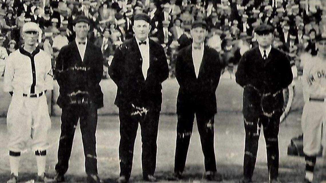 Fort Worth Panthers umpires for a home game.
