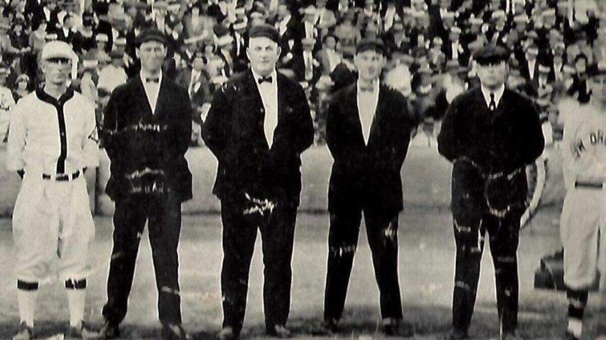 Fort Worth Panthers umpires for a home game.