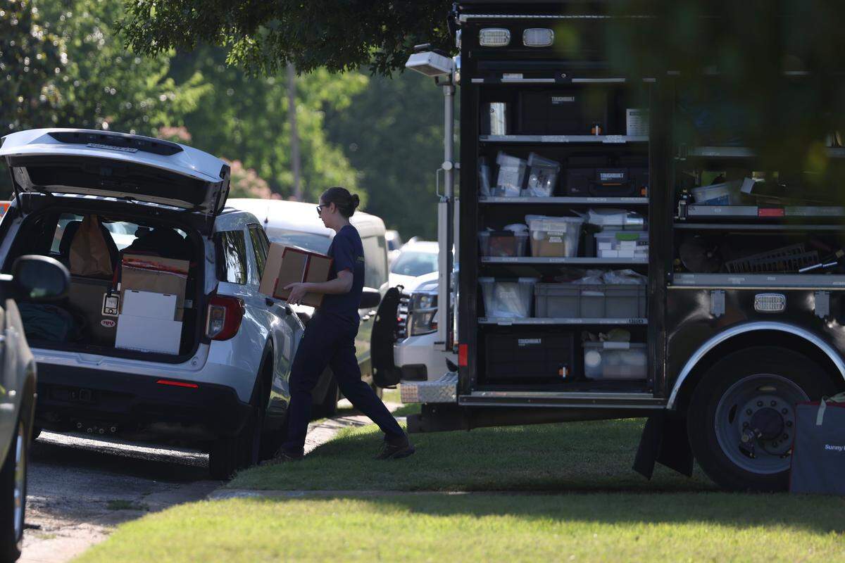 The FBI, Everman police, Tarrant County Criminal District Attorney’s Office, sheriff’s deputies and the Medical Examiner’s Office continued to search Wednesday, May 13, 2026, at the property where 6-year-old Noel Rodriguez-Alvarez lived on Wisteria Drive in Everman, Texas. Noel was last seen alive in fall 2022 and is presumed dead. His mother, Cindy Rodriguez-Singh, is charged with capital murder. Investigators have not yet confirmed whether they’ve found any sign of Noel’s remains during this week’s search.