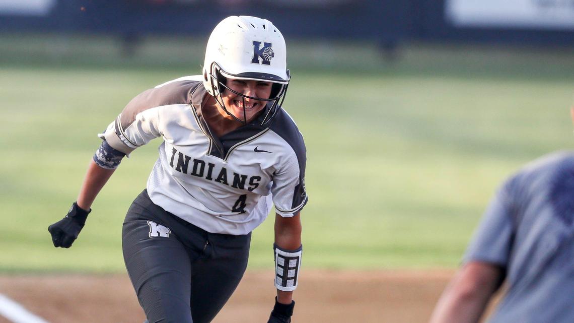 Keller outfielder Amanda DeSario rounds third base after hitting a first inning home run against Haslet Eaton on Wednesday in Game 1 of the regional finals at Flower Mound High School.