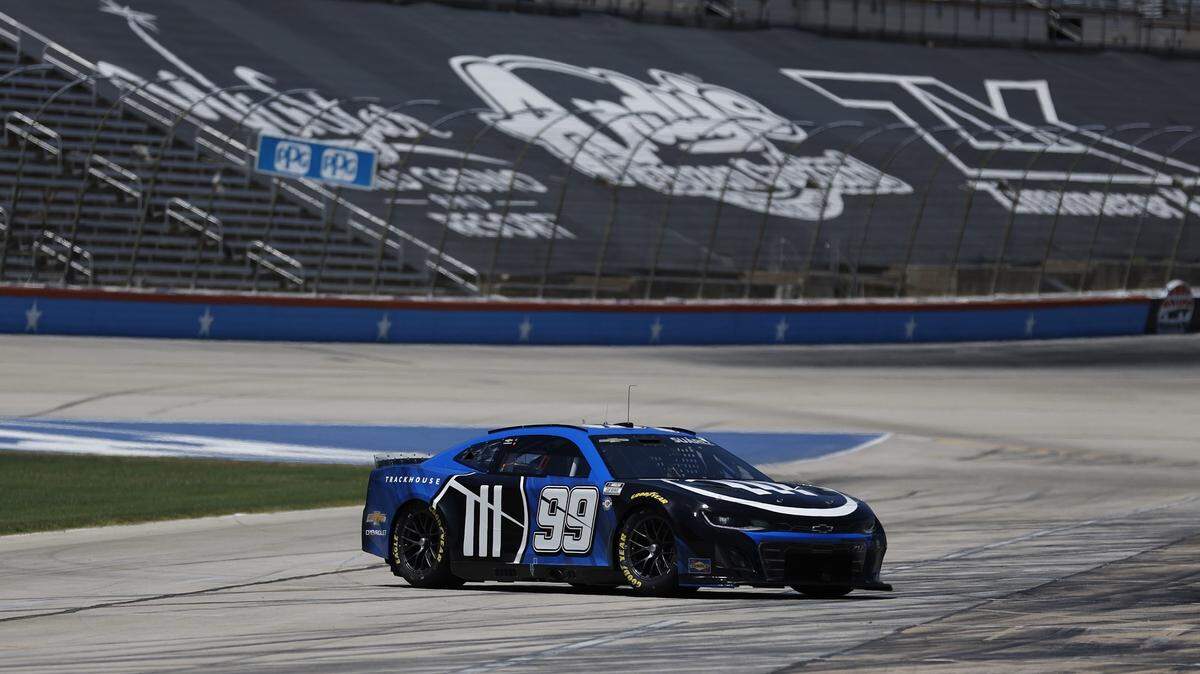 Daniel Suárez in his car for the Goodyear tire test on July 11th at the Texas Motor Speedway