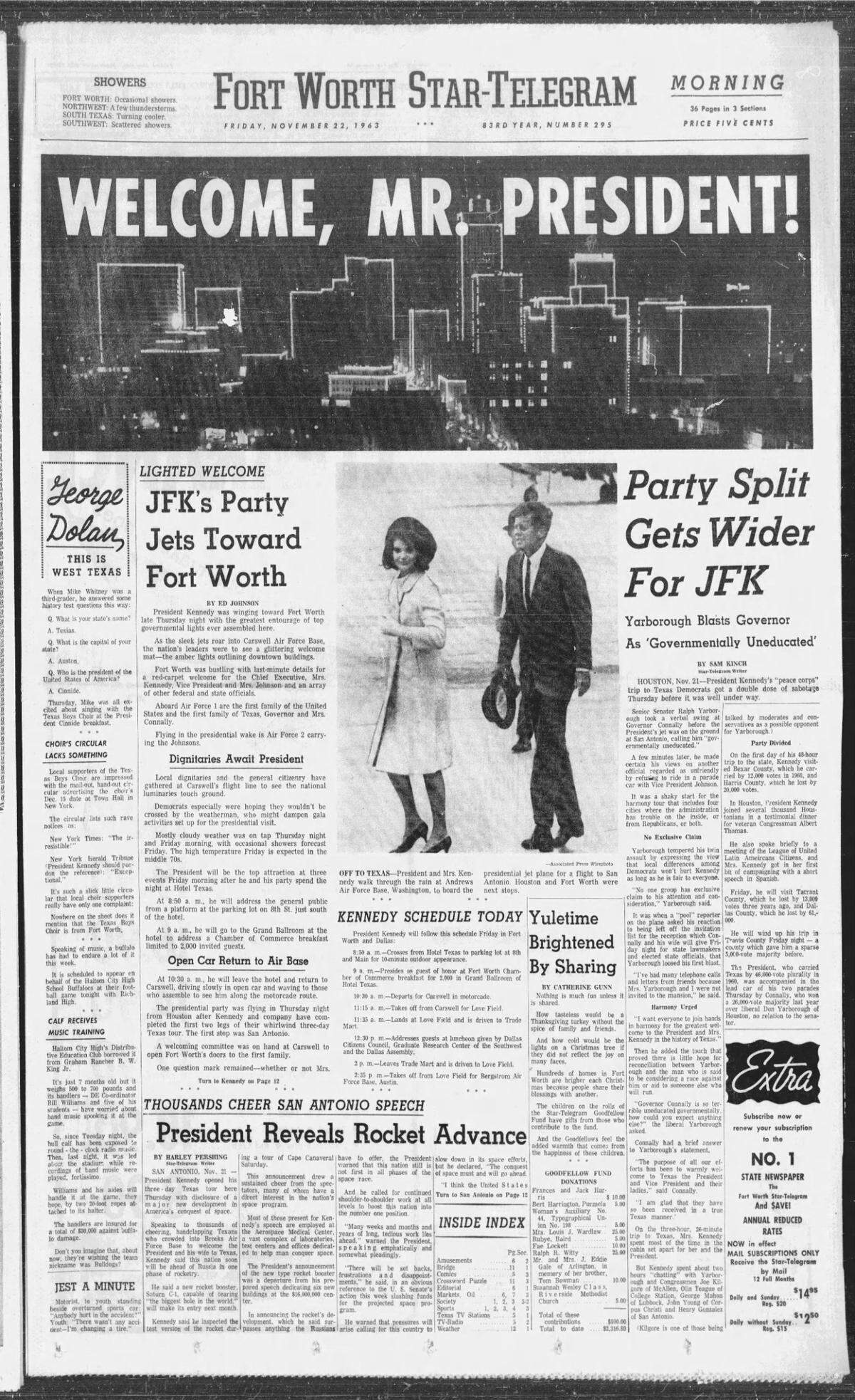 The Star-Telegram’s morning edition on Nov. 22, 1963.