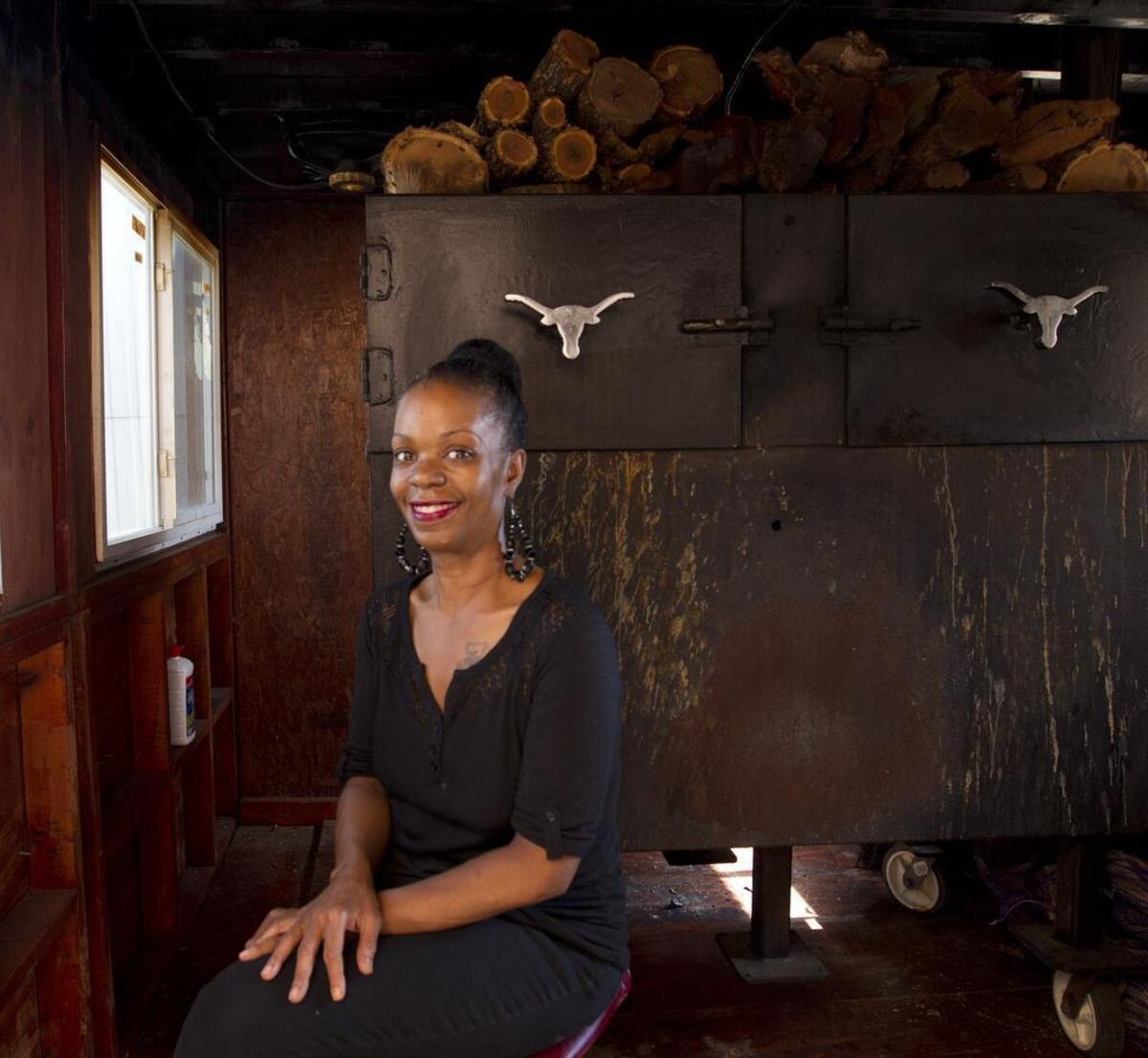 Natasha Smith in the pit at The Lady and the Pit in east Fort Worth