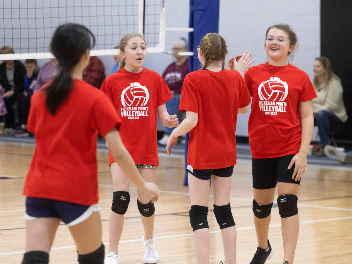 Young volleyball players enjoy playing together at The Keller Pointe, the city’s large recreation center created 20 years ago.