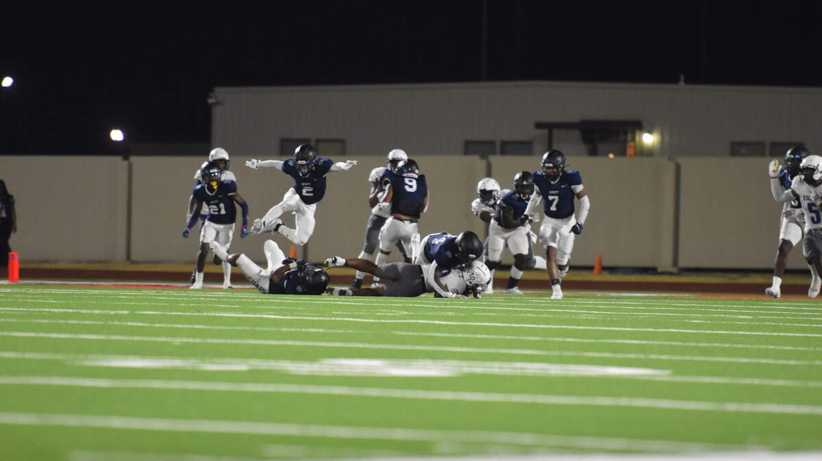 Ashton Larkin (2) during a high school football game at Clark Stadium in Fort Worth, Texas Friday, August 25, 2023. Wyatt won 41-38.
