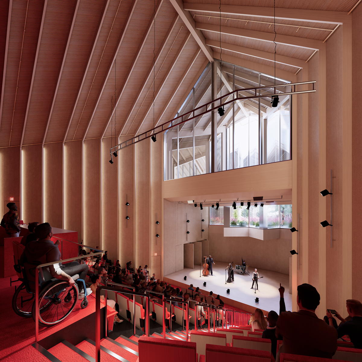 A rendering of the auditorium for the National Juneteenth Museum, which is working toward breaking ground this year.