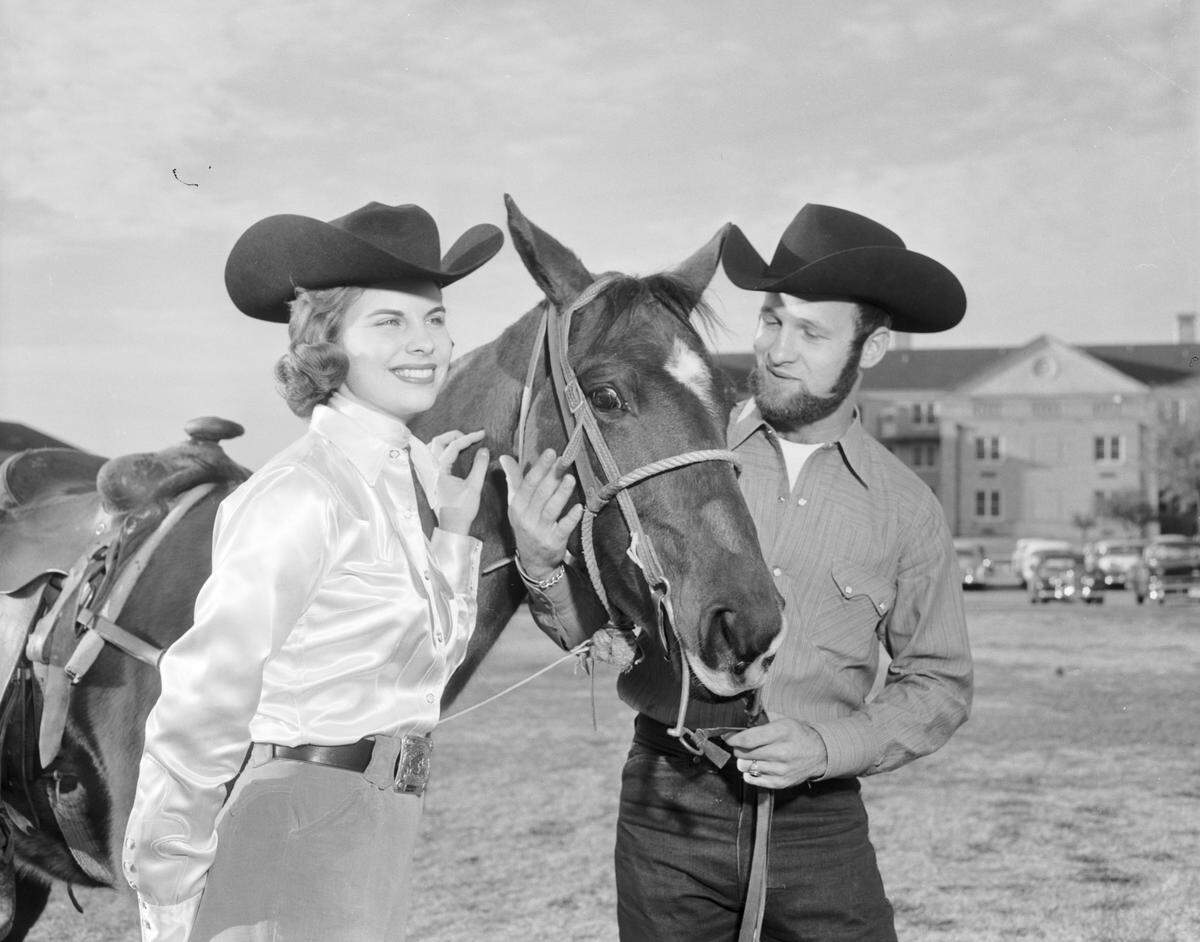 March 15, 1958: Kay Vanderpool, TCU sophomore, and Herman Young, senior from Woodville, won the titles of TCU Ranch Week queen and foreman in a runoff election. The pair will reign over Western activities on the Fort Worth campus March 20 through March 22.