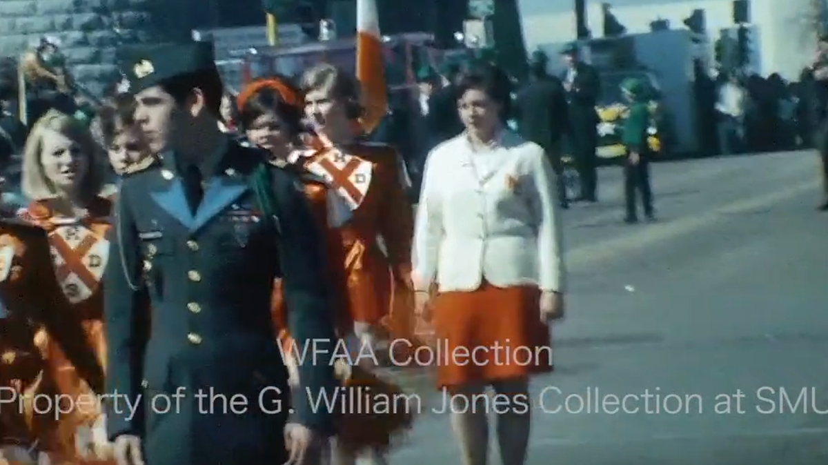 Archived footage of WFAA's coverage of the 1968 St. Patrick's Day Parade in Dallas was posted by SMU's G. William Jones Film and Video Archive this week.